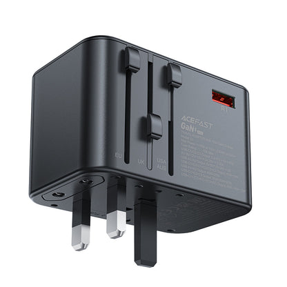 Acefast Travel Z1 Network Charger, 75W, 3.35A, 2 x USB-A - 3 x USB-C, Black