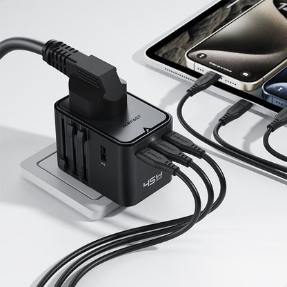 Acefast Z8 Travel Network Charger, 45W, 3A, 2 x USB-A - 3 x USB-C, Black