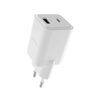 Allity Network Charger. ATC-01-30WAC Mini, 30W, 3A, 1 x USB-A - 1 x USB-C, White