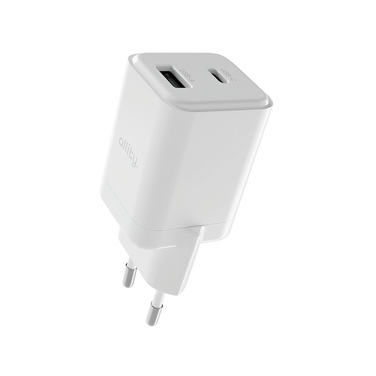 Allity Network Charger. ATC-01-30WAC Mini, 30W, 3A, 1 x USB-A - 1 x USB-C, White
