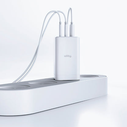 Allity Network Charger. ATC-01-65WACC Fast, 65W, 3.25A, 1 x USB-A - 2 x USB-C, White
