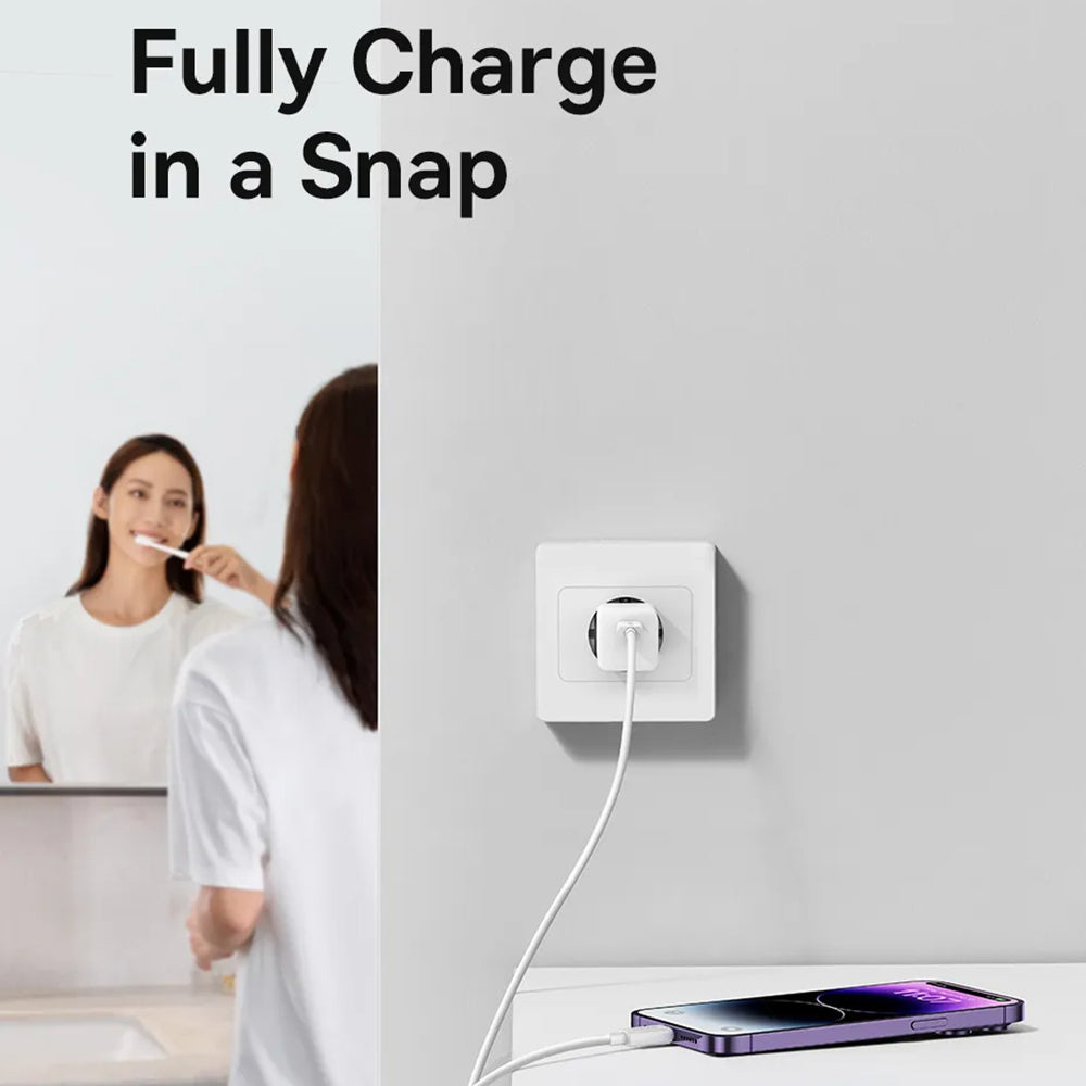 Baseus GaN Mini 1C Network Charger, 30W, 3A, 1 x USB-C, Blue CCGN070603