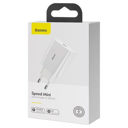 Baseus Speed Mini Network Charger, 20W, 3A, 1 x USB-C, White CCFS-SN02