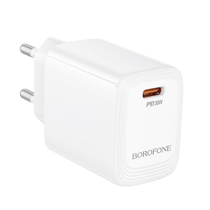 Borofone BN28 Fuente Network Charger, 30W, 3A, 1 x USB-C, White