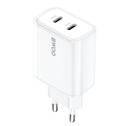 BWOO CDA206 Network Charger, 35W, 3A, 2 x USB-C, White