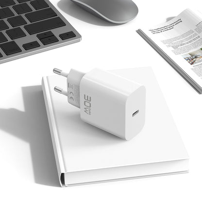 Blavec BC-14 USB-C Wall Charger with Cable, 30W, 3A, 1 x USB-C, White