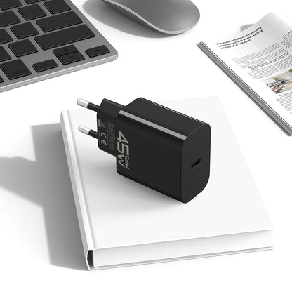 Blavec BC-7 Network Charger with USB-C Cable, 45W, 3A, 1 x USB-C, Black