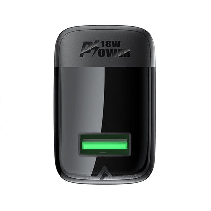 Acefast A90 USB-C Network Charger, 18W, 3A, 1 x USB-A, Black