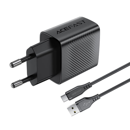 Acefast A90 USB-C Network Charger, 18W, 3A, 1 x USB-A, Black