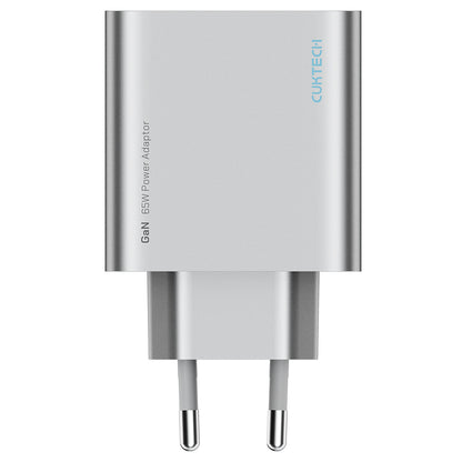 Cuktech Wall Charger, 65W, 3.25A, 1 x USB-A - 2 x USB-C, White CUK0A15CEUSL