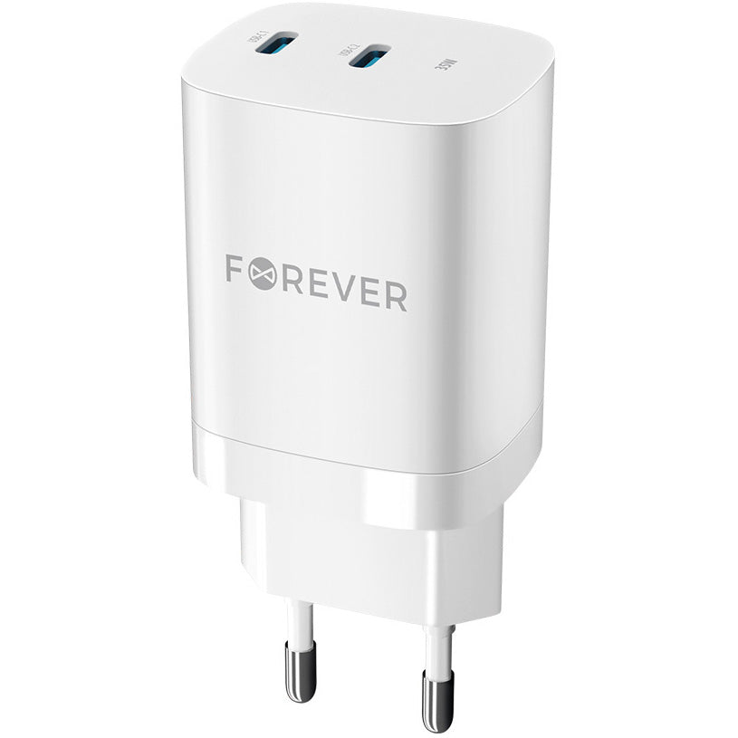 Forever TC-05-35CC Network Charger, 35W, 3A, 2 x USB-C, White