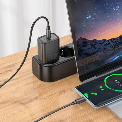 HOCO N60 Network Charger, 20W, 3A, 1 x USB-C, Black