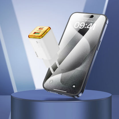 HOCO N52 Network Charger, 20W, 3A, 1 x USB-A - 1 x USB-C, White