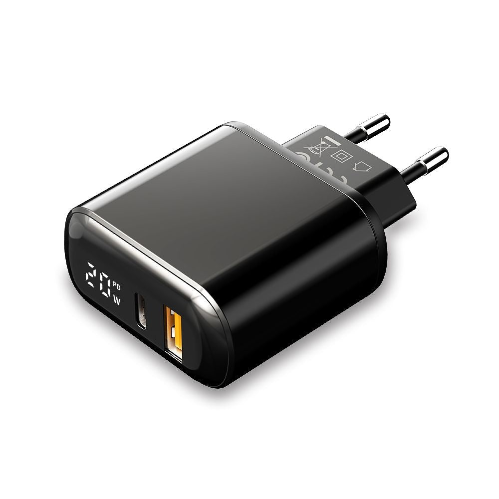 McDodo CH-7170 Chocolate Display Network Charger, 20W, 3A, 1 x USB-A - 1 x USB-C, Black