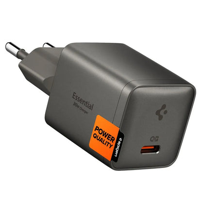 Spigen EE301EU Essential Wall Charger, 30W, 3A, 1 x USB-C, Gray ACH10447