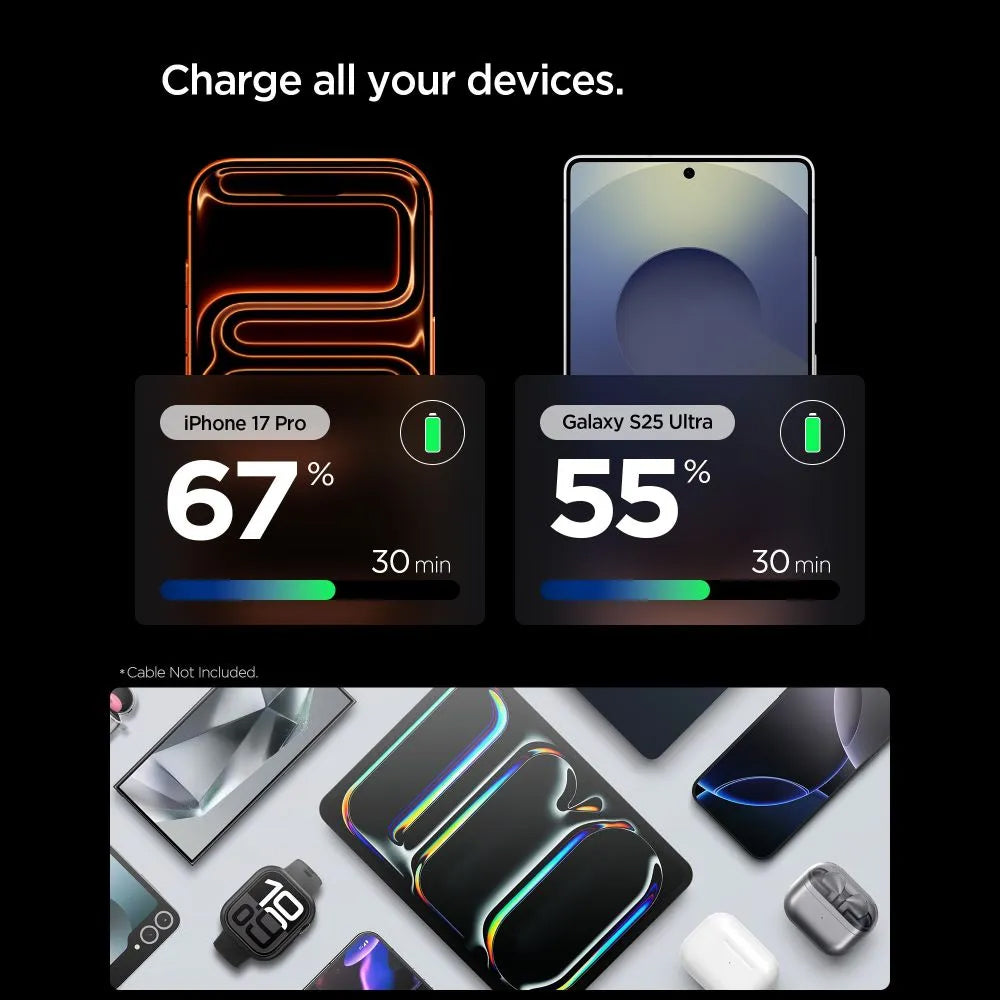 Spigen EE301EU Essential Wall Charger, 30W, 3A, 1 x USB-C, Gray ACH10447