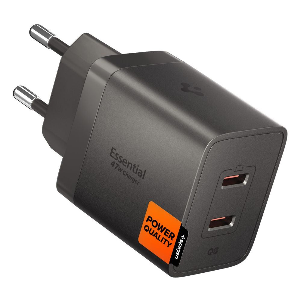 Spigen EE472EU Essential Wall Charger, 47W, 3A, 2 x USB-C, Gray ACH10450