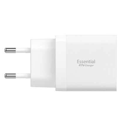 Spigen Essential Network Charger, 47W, 3A, 2 x USB-C, White