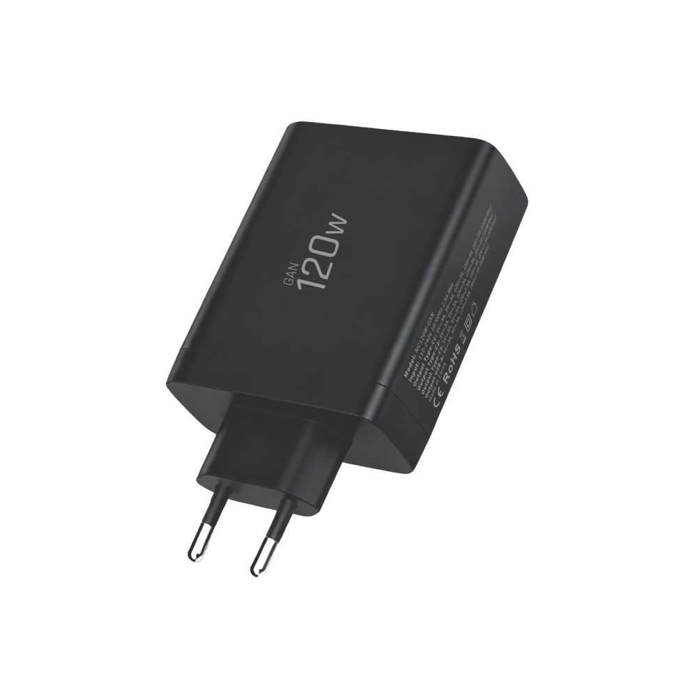 Tech-Protect NC120W-GAN Network Charger, 120W, 5A, 1 x USB-A - 3 x USB-C, Black