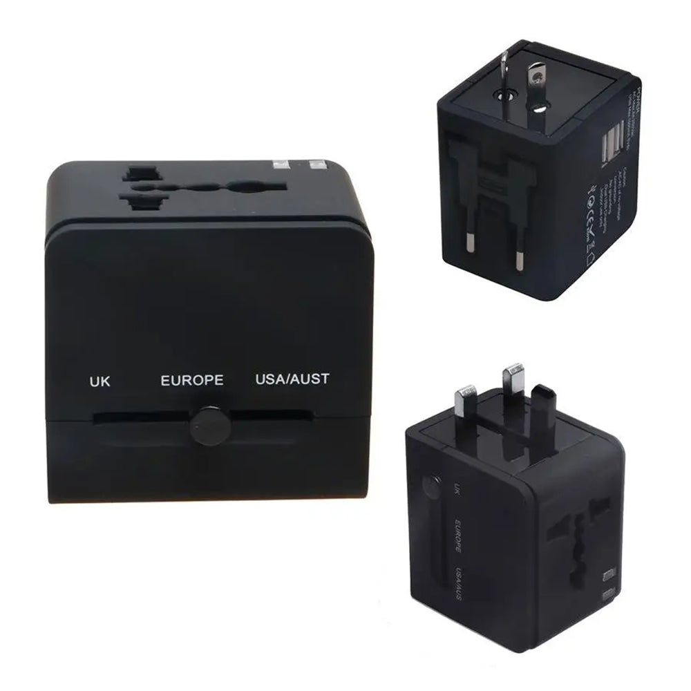 Techsuit HHt148 Travel Network Charger, 10W, 2A, 2 x USB-A, Black