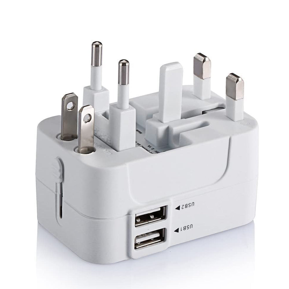 Techsuit HHT202 Travel Network Charger, 10W, 2A, 2 x USB-A, White