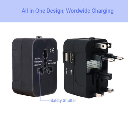 Techsuit HHT202 Travel Network Charger, 10W, 2A, 2 x USB-A, White