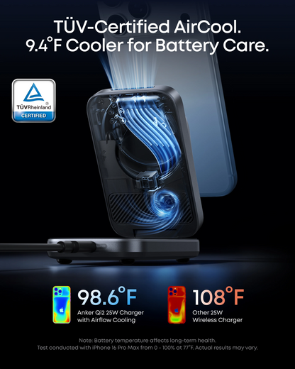 Anker Prime MagGo 3in1 Wireless Charger, 25W, Black A25N1