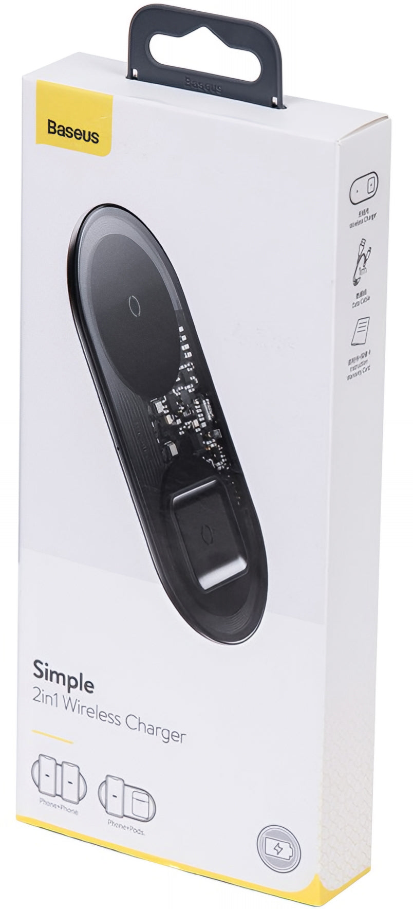 Baseus Simple 2in1 Wireless Network Charger, 15W, 1.67A, Transparent WXJK-A01
