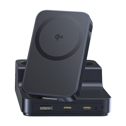 Baseus Nomos ND11 QI 6in1 Charging Station, 67W, 3.35A, 1 x USB-A - 2 x USB-C - 2 x Schuko, Black E00078801123-00