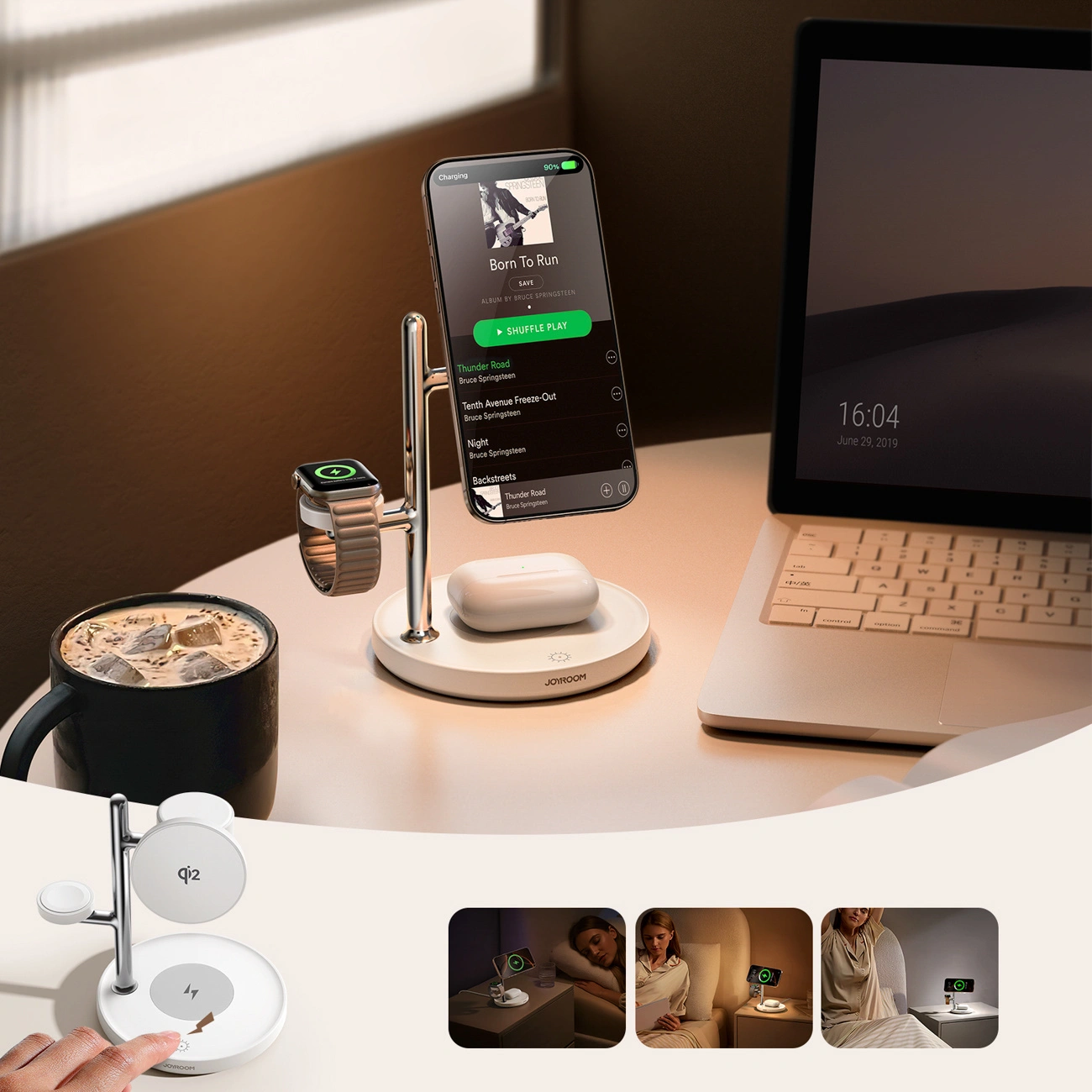 Joyroom JR-W23 3in1 Wireless Network Charger, 15W, 1.67A, White