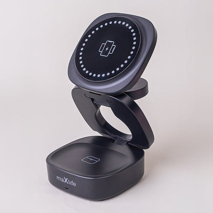 MaXlife MXWC-06 3in1 Wireless Network Charger, 15W, 1.67A, Black