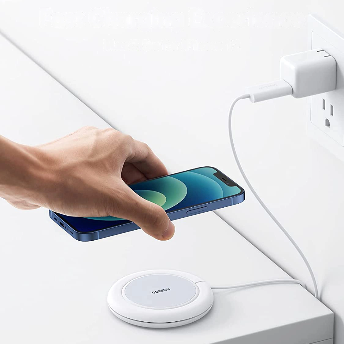 UGREEN CD245 Wireless Network Charger (40123), 15W, 1.67A, White