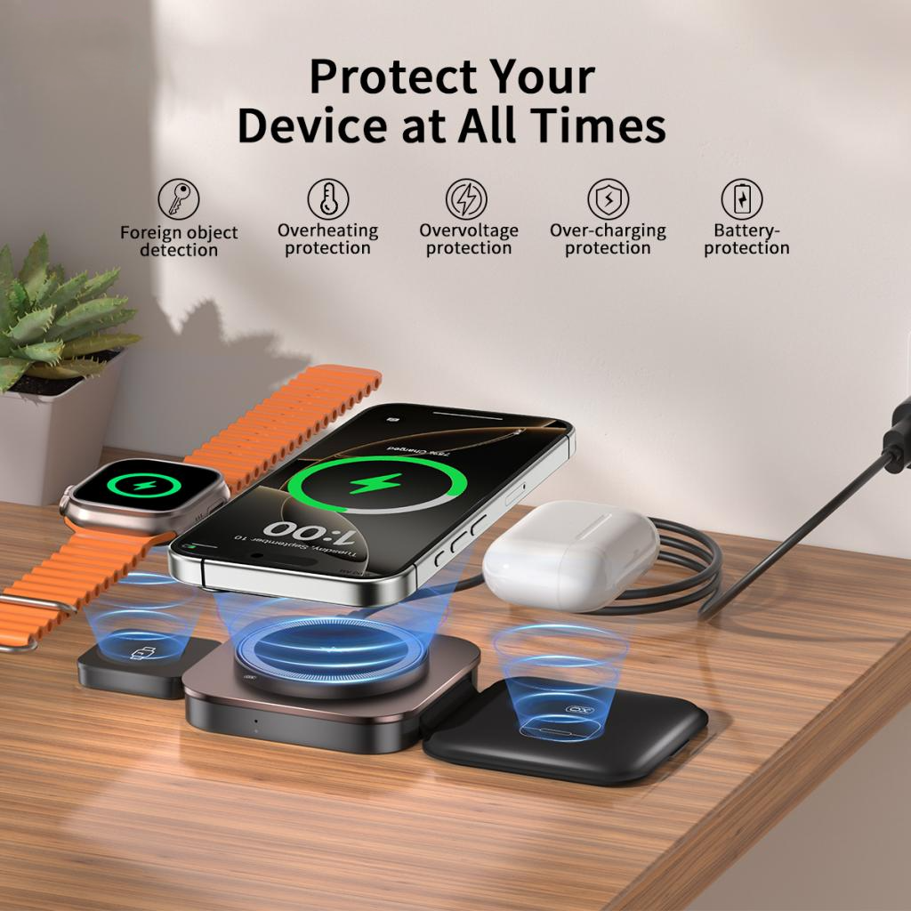 XO Design CX035 3in1 Wireless Network Charger, 15W, 1.67A, Black