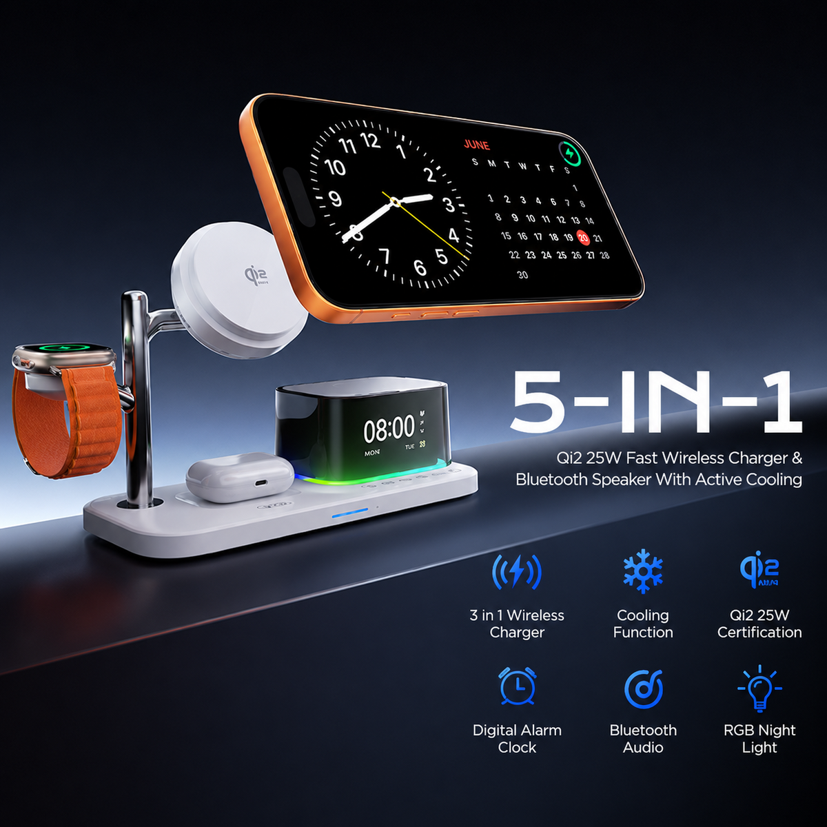 Wireless Network Charger XO Design CX045 3in1, 25W, White