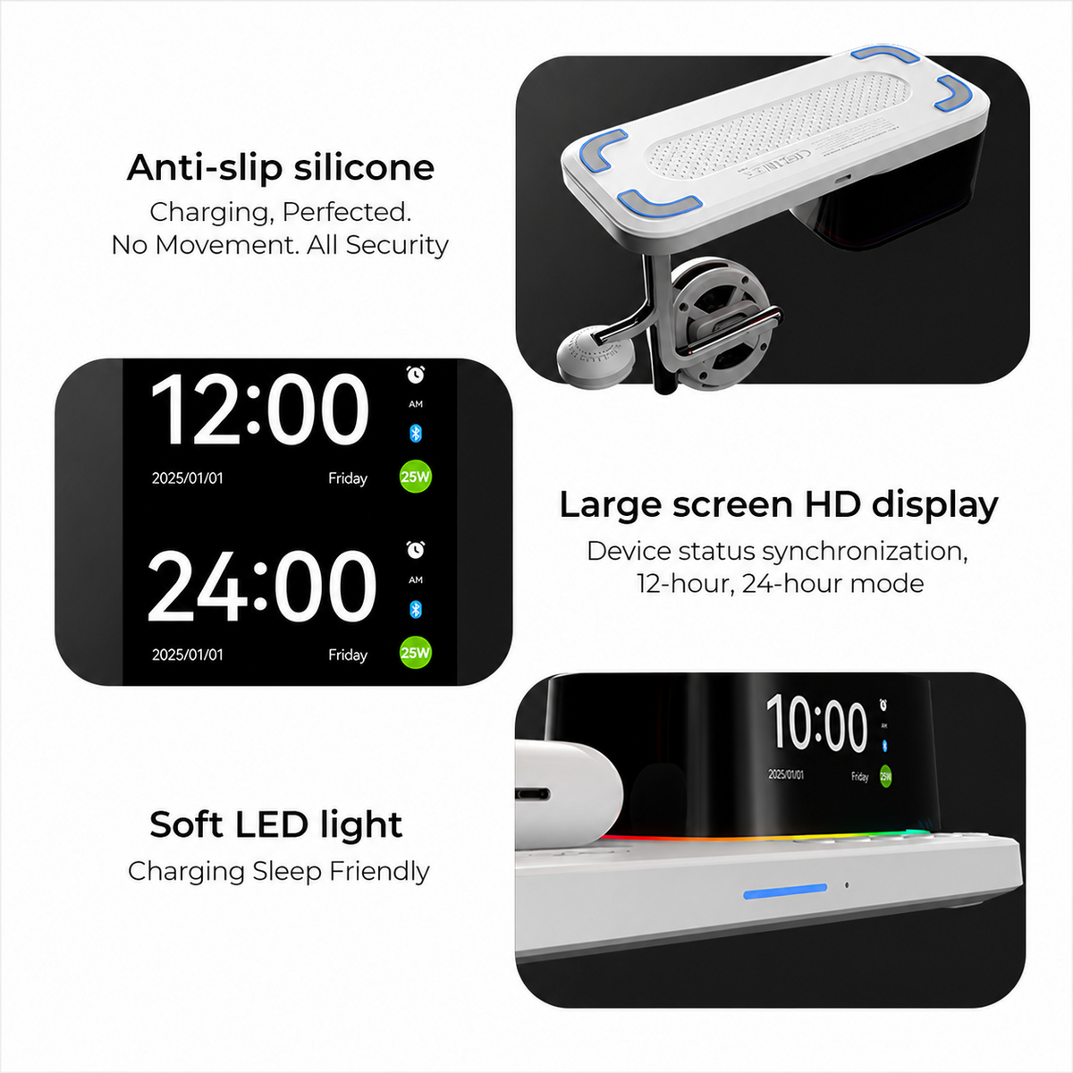 Wireless Network Charger XO Design CX045 3in1, 25W, Black