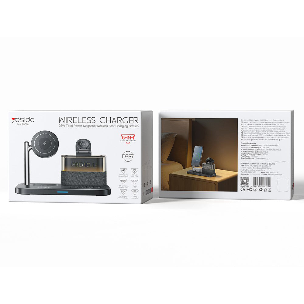 Yesido DS37 3in1 Wireless Network Charger, 25W, 1.67A, Black