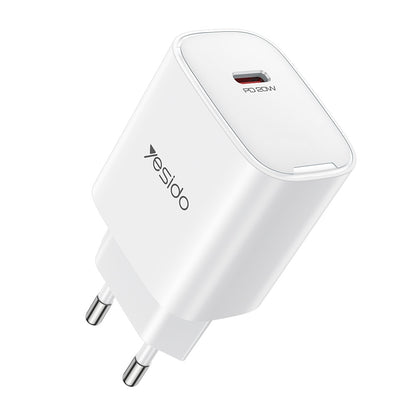 Yesido YC01E Network Charger, 20W, 3A, 1 x USB-C, White