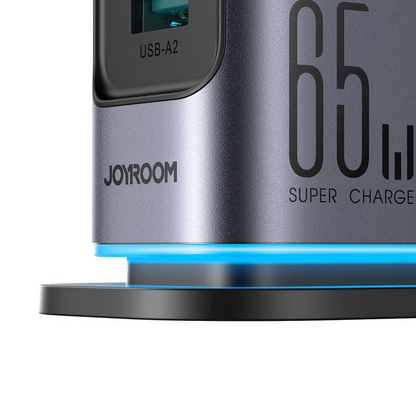 Joyroom JR-TCM02 UK Station Charger, 65W, 3.25A, 2 x USB-A - 4 x USB-C, Gray