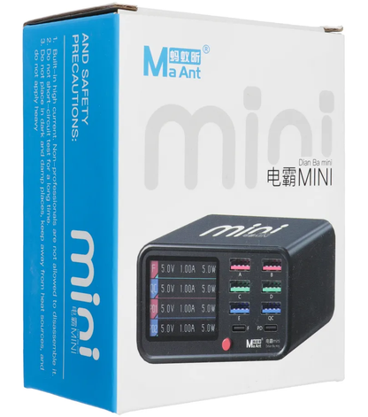 MaAnt Dianba Mini Charging Station, 75W, 2 x USB-C - 6 x USB-A, Black