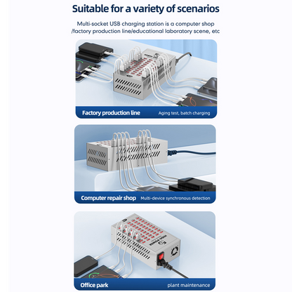 OEM WLX-T2A Station Charger, 200W, 2.4A, 50 x USB-A, Silver