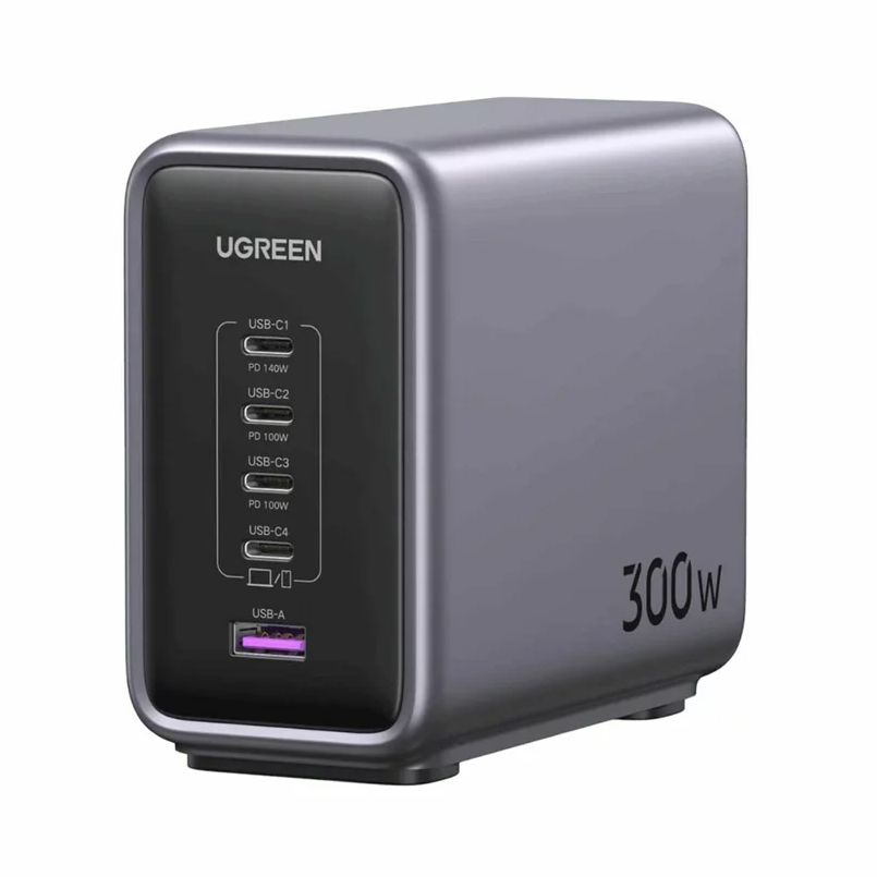 UGREEN CD333 Nexode Charging Station, 300W, 5A, 1 x USB-A - 4 x USB-C, Grey, Resealed