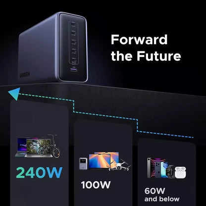 UGREEN Nexode X759 Charging Station (55550B), 500W, 5A, 1 x USB-A - 5 x USB-C, Grey