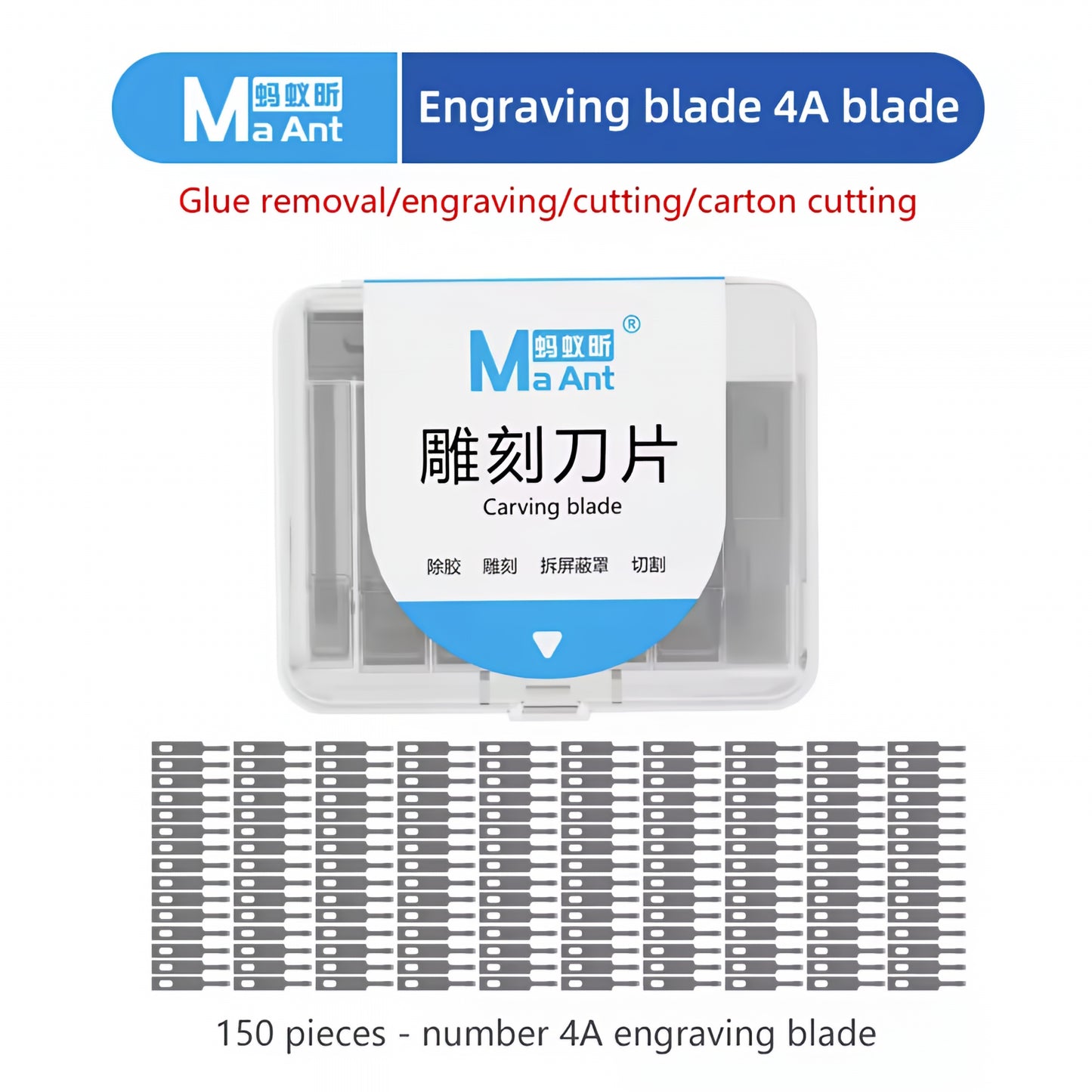 MaAnt M077 Scalpel Blade, Model 4A, Set of 150 pieces