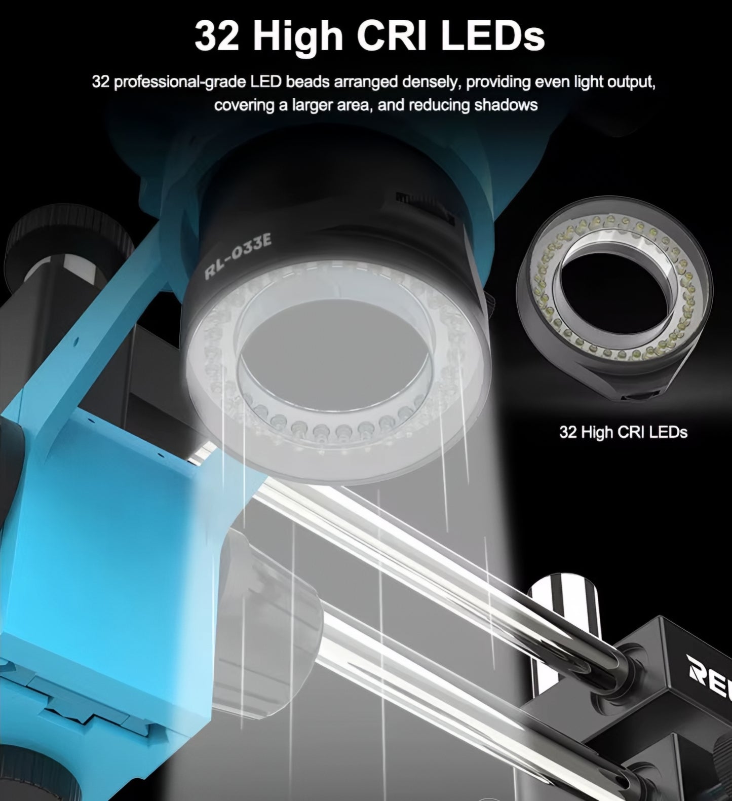 Relife RL-033E Microscope Lamp, Black