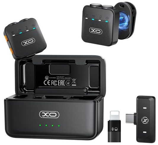 Lavalier XO Design MC15 Dual, USB-C / Lightning, Set of 2 pieces, Black