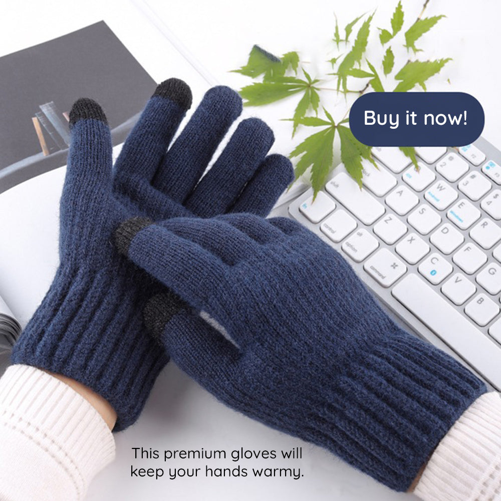 Unisex Winter Touchscreen Gloves Techsuit ST0012, Size 22cm, Navy Blue