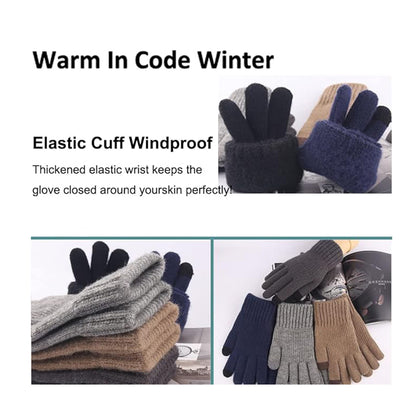 Unisex Winter Touchscreen Gloves Techsuit ST0012, Size 22cm, Brown
