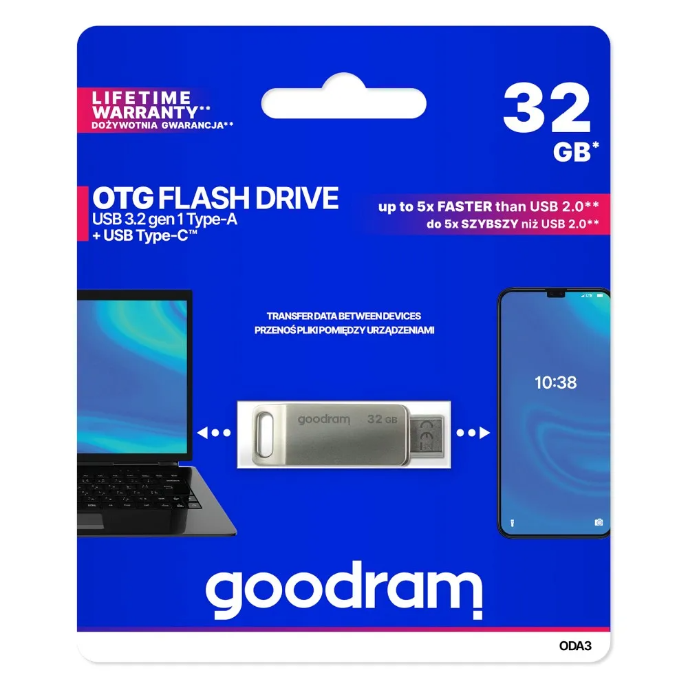External Memory USB-A 3.2 / USB-C GoodRam ODA3, 32Gb