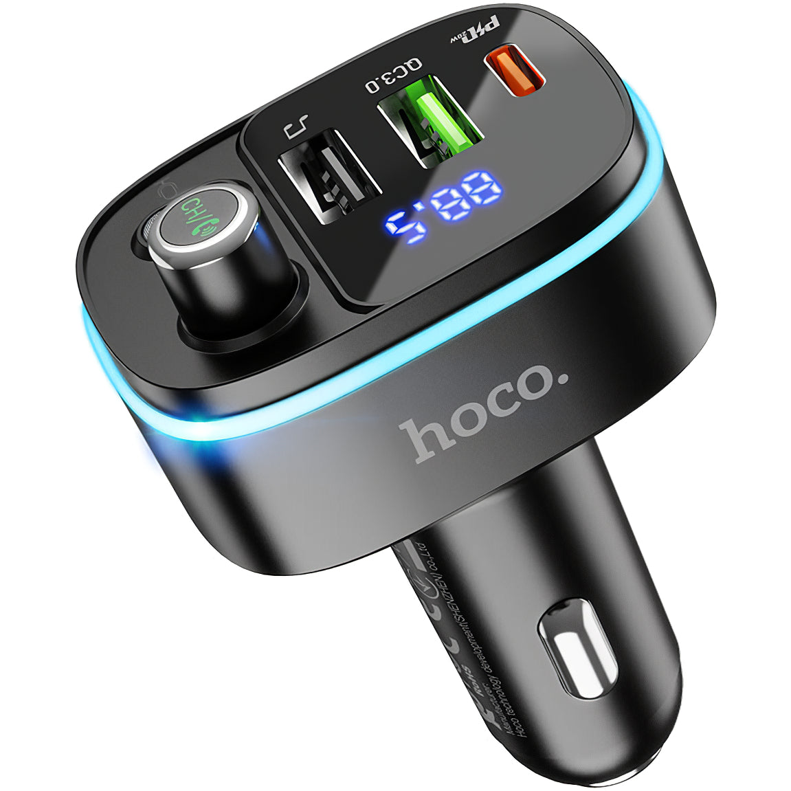 HOCO E62 Fast Bluetooth FM Modulator, 2 x USB-A - 1 x USB-C