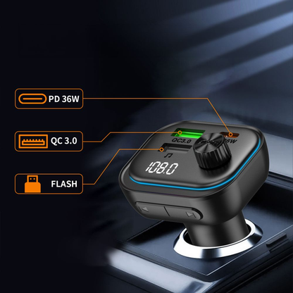 Tech-Protect CC07 Bluetooth FM Modulator, 2 x USB-A - 1 x USB-C